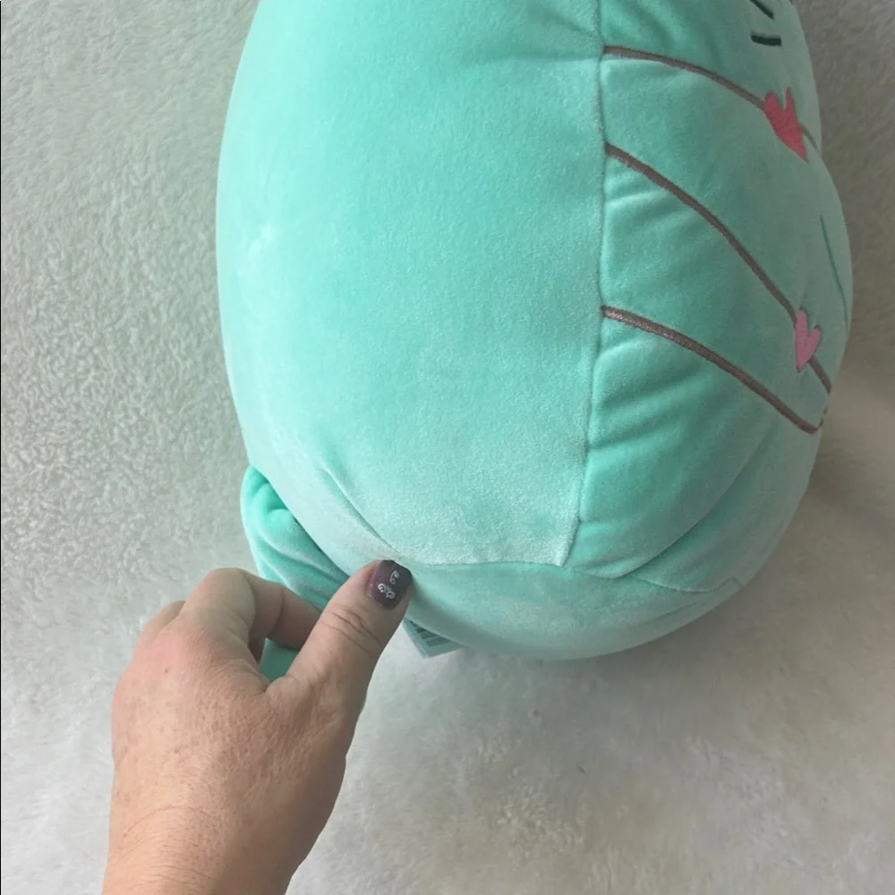 Rare valentine Squishmallow Plush Cat Toy with Pink Hearts